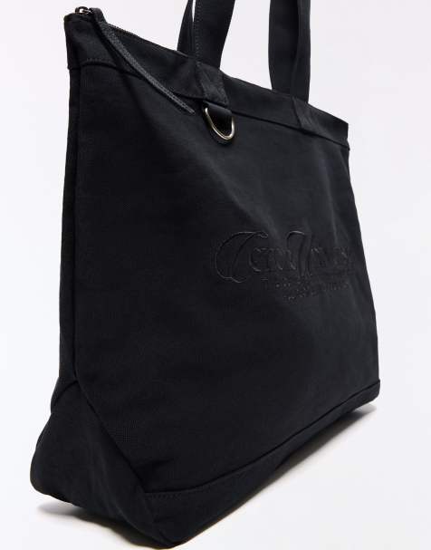 Bershka broderet tote-taske i sort - view 1