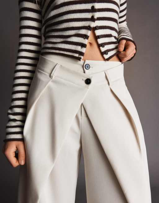 Bershka - Broek met ballonpijpen en plooien in ecru, 2 van 4
