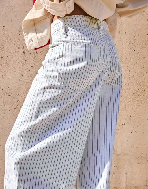 Bershka - Broek met ballonpijpen en strepen in wit, 2 van 4