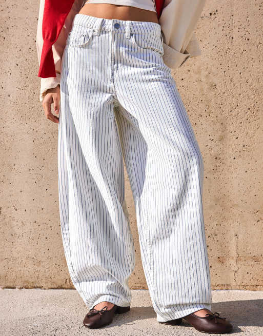 Bershka - Broek met ballonpijpen en strepen in wit, 3 van 4