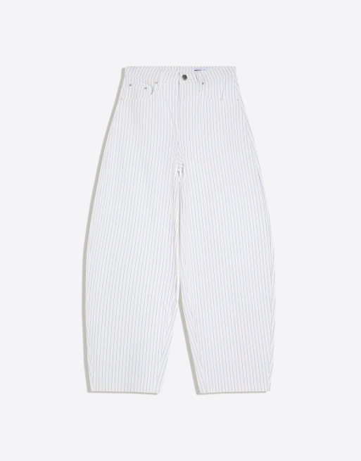 Bershka - Broek met ballonpijpen en strepen in wit, 4 van 4