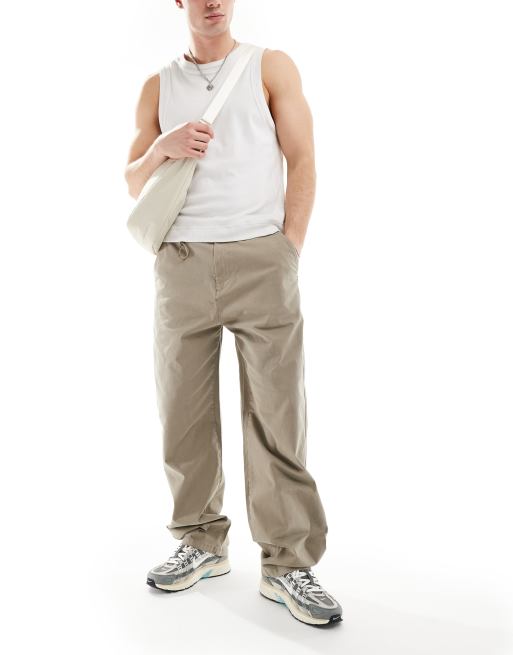 Bershka - Broek met ketting in kaki  