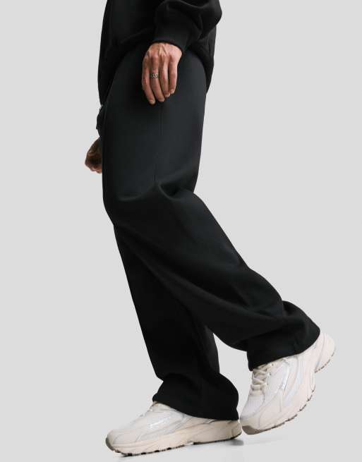 Bershka - Broek met wijde pijpen in zwart, 2 van 3