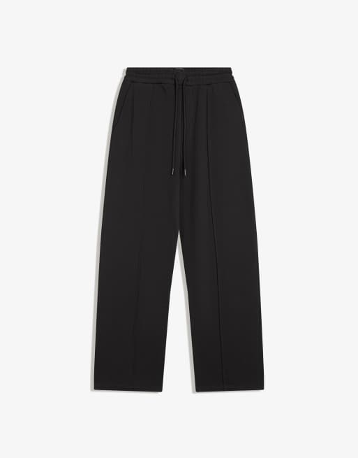 Bershka - Broek met wijde pijpen in zwart, 3 van 3