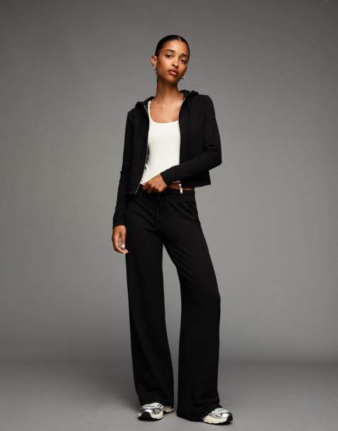 Bershka - Broek van zachte jersey in zwart - view 1