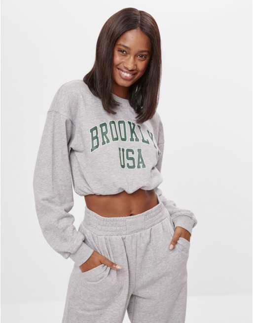 Bershka discount cropped hoodie