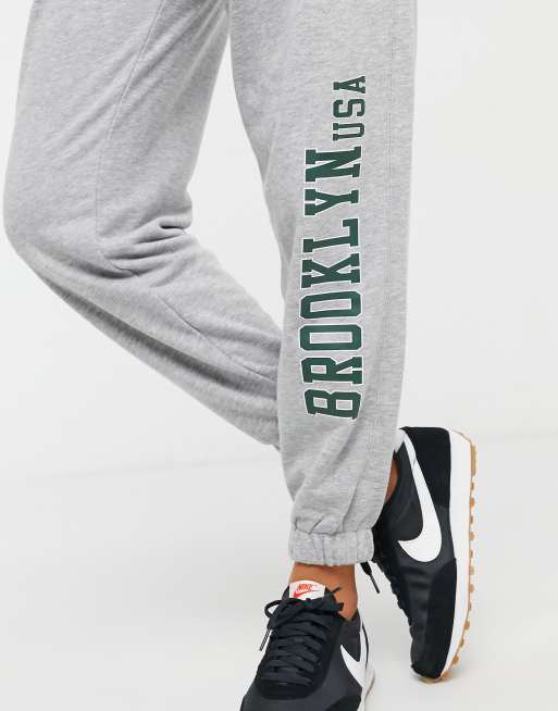 Bershka brooklyn jogger in grey