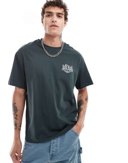 Bershka – Brooklyn – T-Shirt in Schwarz mit Rückenprint, 3 von 4