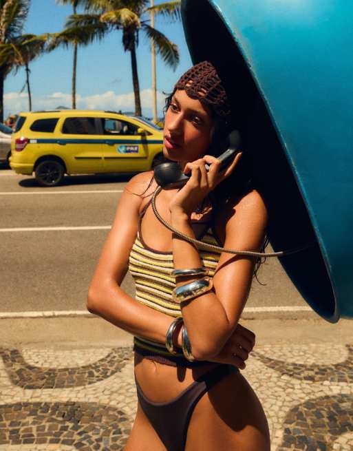 Bershka – Brun bikiniunderdel med knytning framtill, 2 av 3