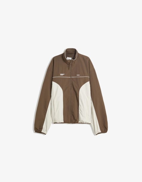 Bershka - Brun sportsjakke i tech-stof - view 1