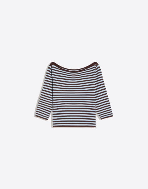 Bershka - Brun sweater med bådudskæring - view 1