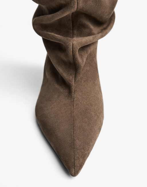 Bershka – Bruna ankelboots med taxklackar och slouchy-stil, 2 av 4