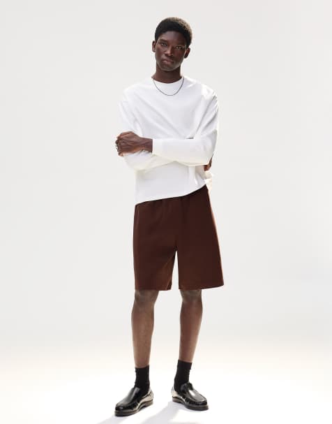 Bershka – Bruna bermudashorts i dubbelstickat material - view 1