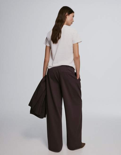 Bershka – Bruna byxor i dubbelt tyg med volym, 3 av 5