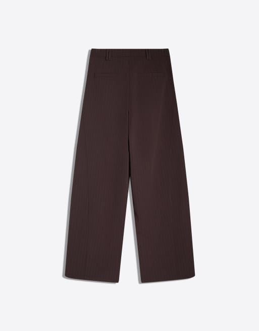 Bershka – Bruna byxor i dubbelt tyg med volym, 5 av 5