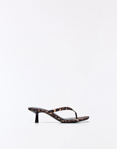 Bershka – Bruna klacksandaler med tårem - view 1