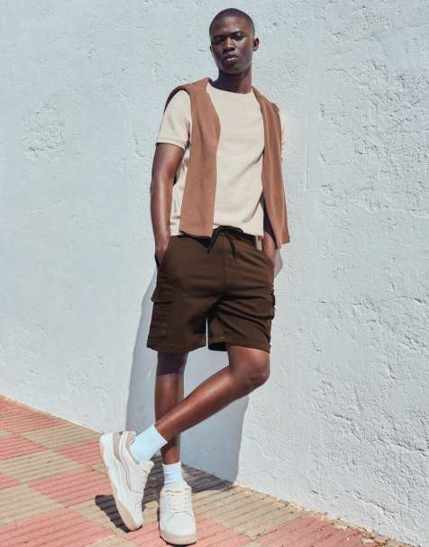 Bershka - Brune cargo-bermudashorts i regular fit - view 1
