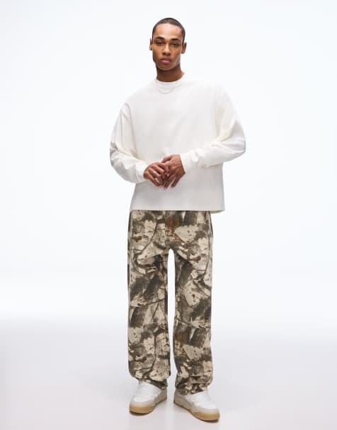 Bershka - Brune super-baggy bukser med print - view 1
