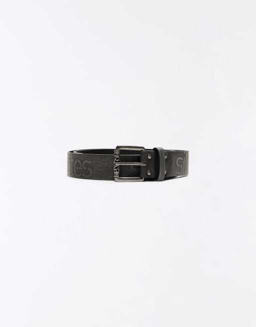 Bershka Buckle belt in black, 3 of 4