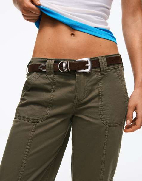 Bershka Buckle belt in brown - view 1