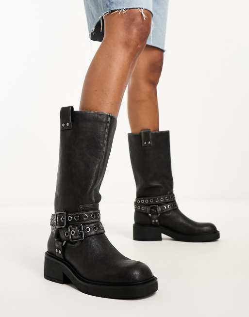 Biker boots store with studs