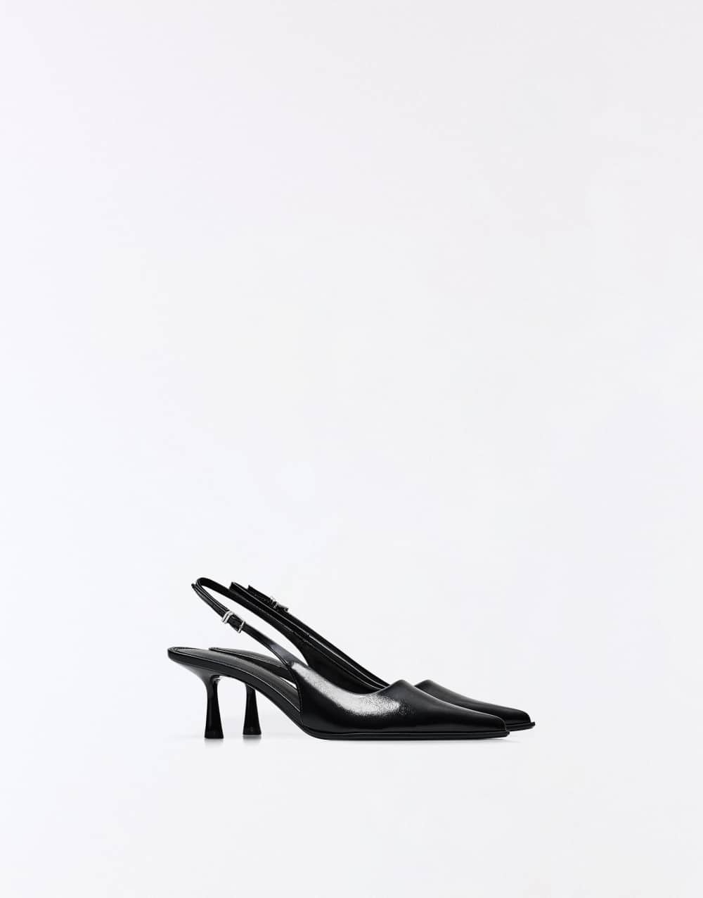 Bershka Buckle detail high-heel shoes in black