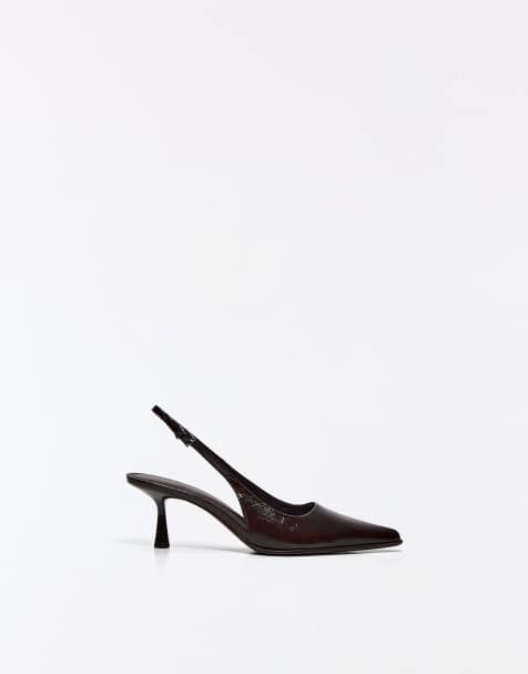 Bershka Buckle detail high-heel shoes in brown - view 1