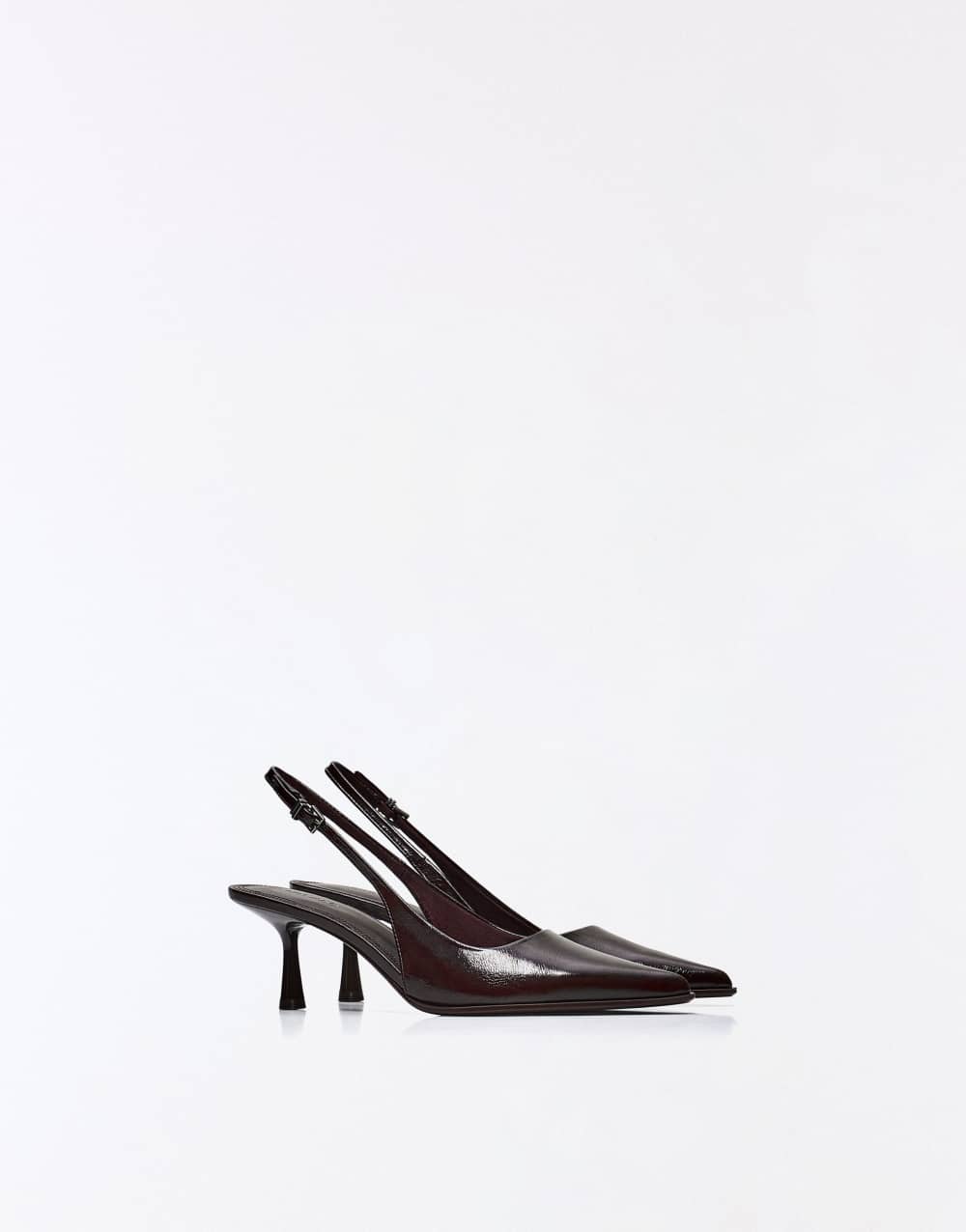 Bershka Buckle detail high-heel shoes in brown