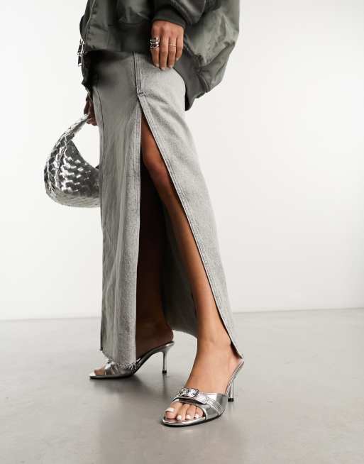 Metallic hot sale grey sandals