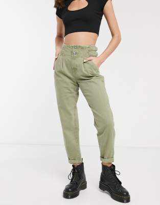 buckle khaki jeans