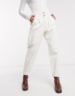 white slouchy trousers