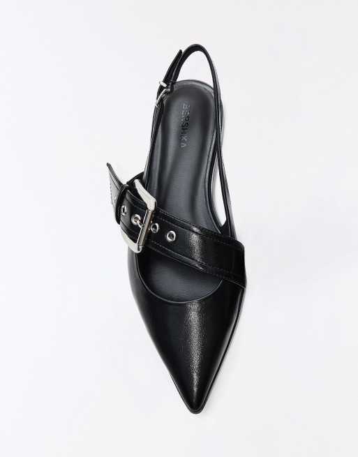 Bershka Buckle slingback - ballerina shoes in black, 5 of 7