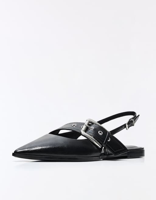 Bershka Buckle slingback - ballerina shoes in black, 7 of 7