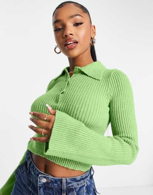 Collared button up sweater hot sale