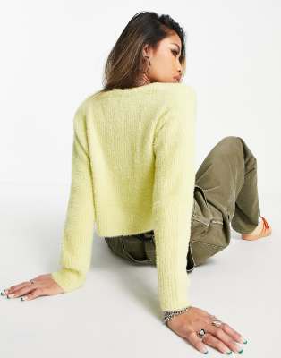 fluffy yarn cardigan