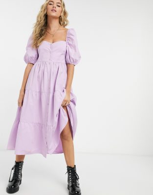 lilac smock dress