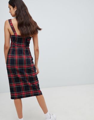 bershka plaid dress