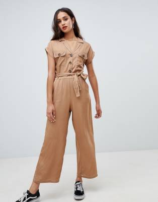 bershka jumpsuit beige