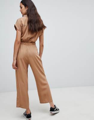 bershka jumpsuit beige