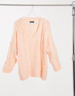 peach knit sweater