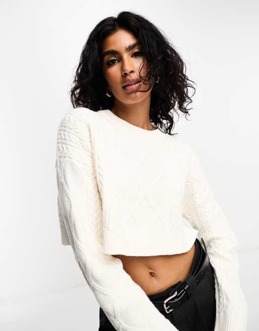 White clearance crop knit