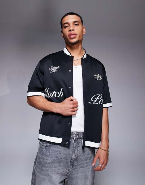 Bershka - Camicia blu navy con colletto rétro - view 1