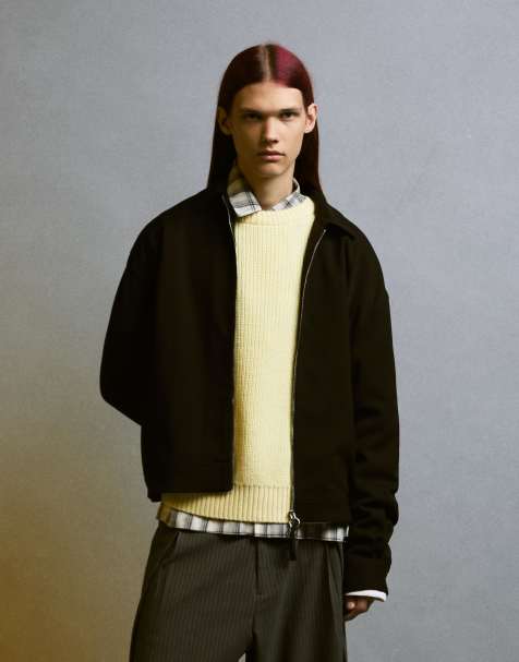 Bershka - Camicia giacca nera squadrata sartoriale con zip - view 1