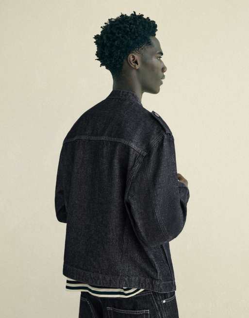 Bershka camicia in denim con bottoni blu, 4 di 6