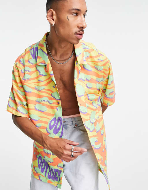 Bershka - Camicia multicolore con stampa astratta