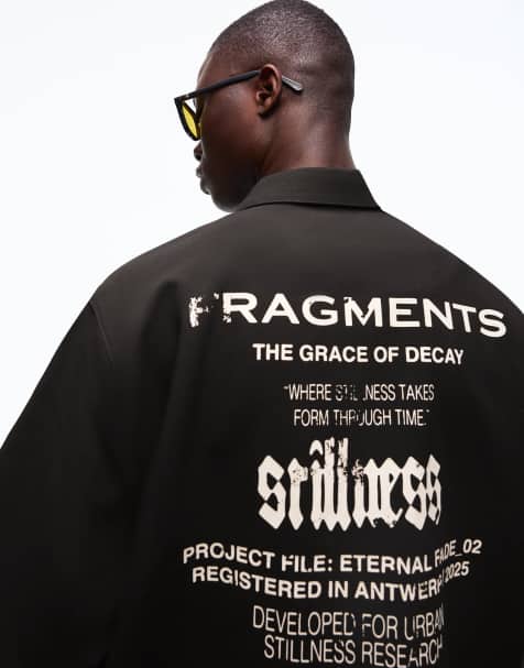 Bershka - Camicia nera a maniche corte con ricami - view 1