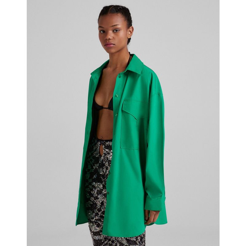 Donna Camicie e bluse Bershka - Camicia oversize verde acceso