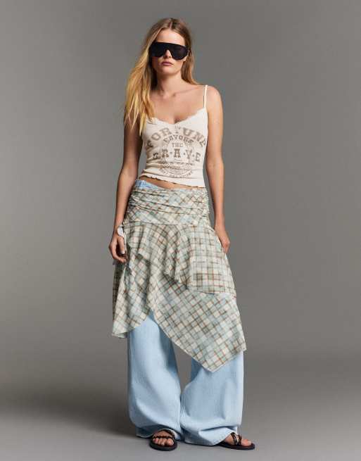 Bershka Camisole aus Spitze mit Print in Sand, 2 von 5