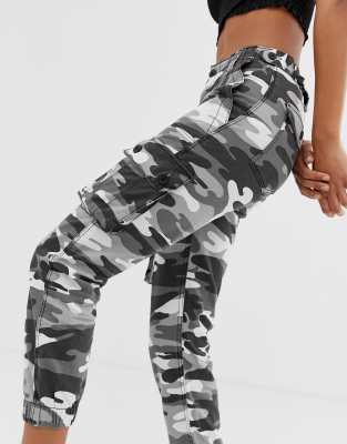 camo cargo pants grey