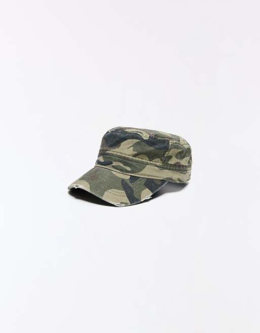 Bershka Camoflage cap in green, 2 of 5